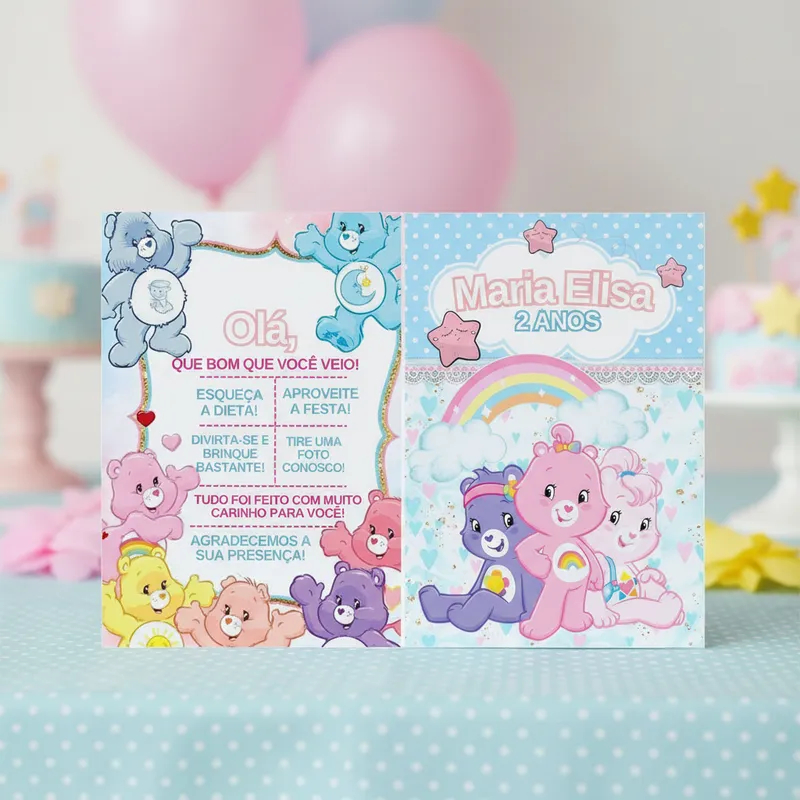 Ursinhos Carinhosos Plaquinha para mesa personalizada com Nome, Idade e frase - Festa Infantil - Aniversário - Decoração