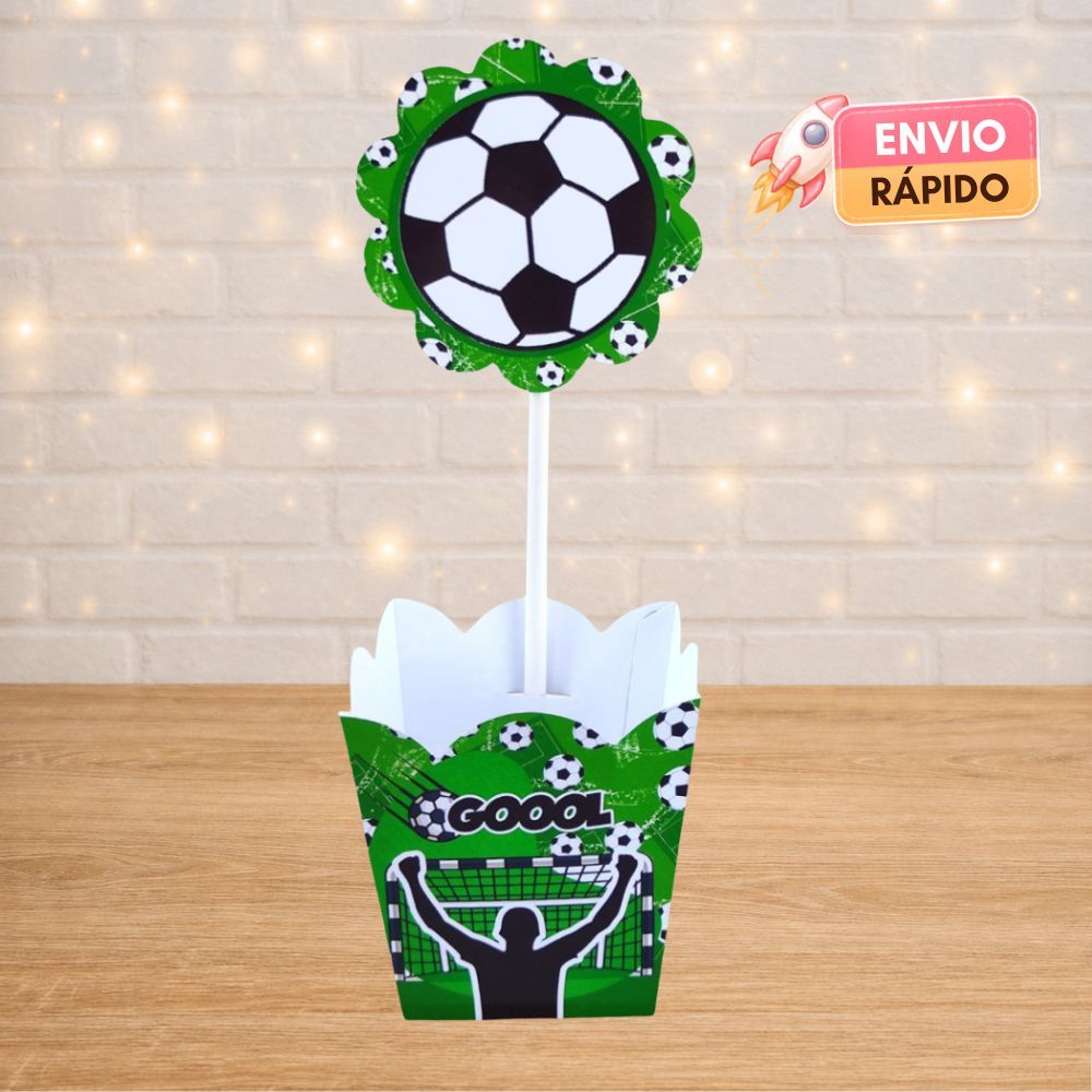 10 a 30 Centro de mesa Futebol Verde - PEGUE E MONTE - aniversario - lembrancinhas - festas