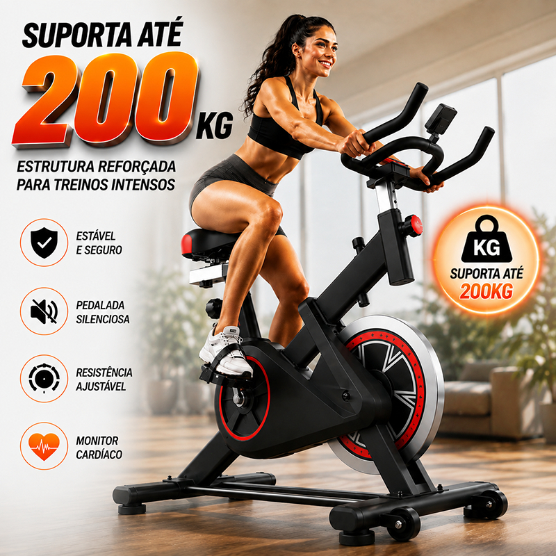 Bicicleta Bike Ergometrica Spinning Academia Fitness Profissional 120kg