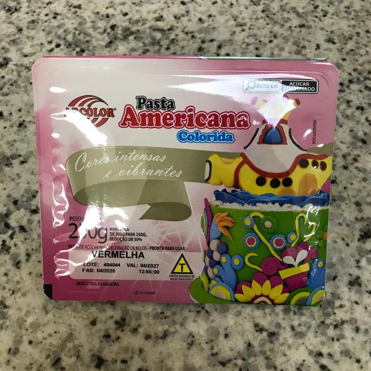 Pasta Americana Vermelha - 250g - 1 unidade - Arcolor - Rizzo
