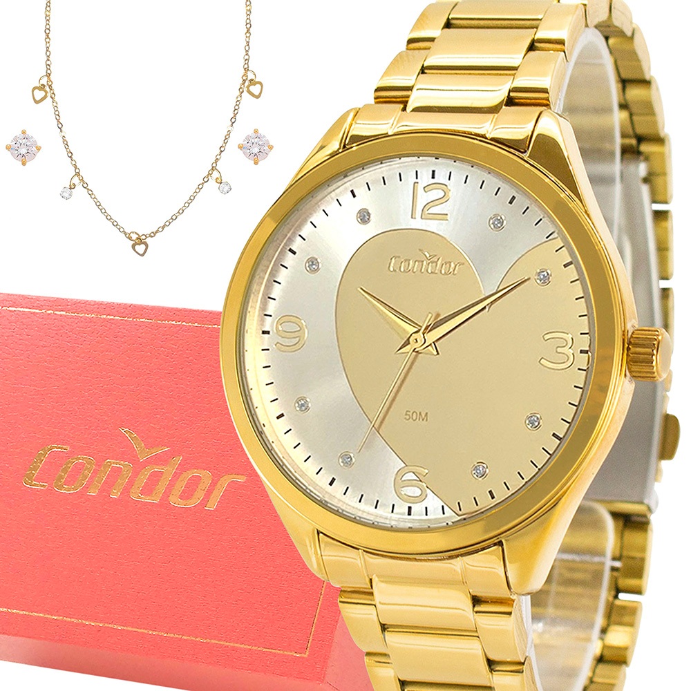 Relógio Feminino Condor Prata E Dourado Original Top Luxo