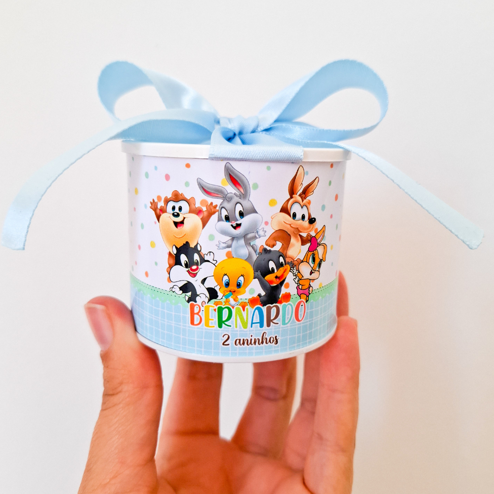 Kit Tubolata Personalizada Baby Looney Tunes |Lembrancinhas para Festa Infantil | Aniversário | Maternidade |Chá de Bebê