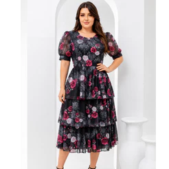 Vestido Tule Estampado 3 Marias Midi Moda Feminina Floral