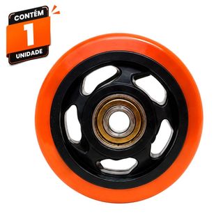 Roda Rodinha PVC Laranja 4 Polegadas Sem Garfo Ajax 100kg Manutenção Reposição Substituição Carrinho Bancada Móveis