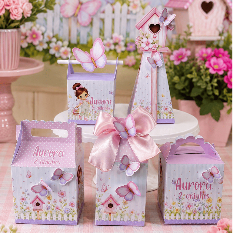 Kit Festa Jardim Encantado Personalizado  Lembrancinha  Caixa Decorada Infantil Lindo