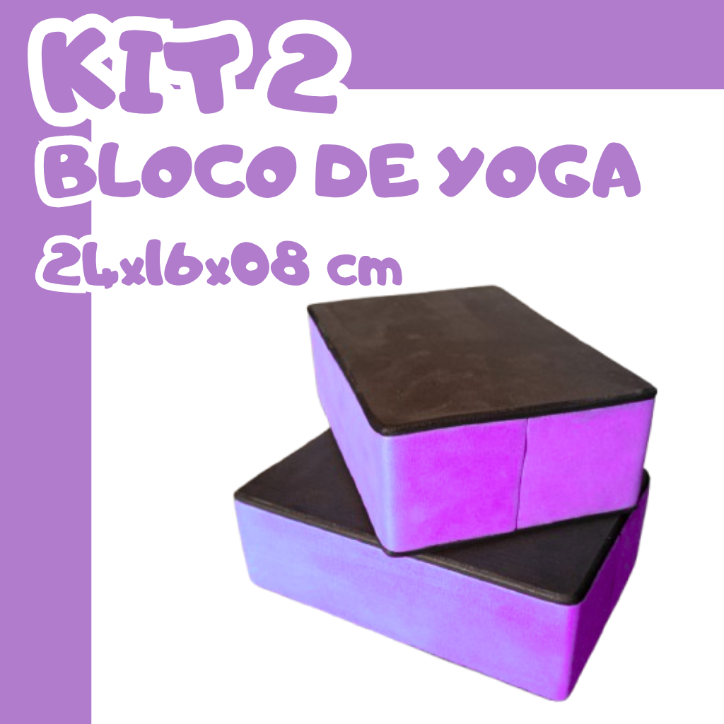 KIT 2 Bloco de Yoga/Pilates/fisioterapia Equilíbrio Treino Funcional Tijolinho
