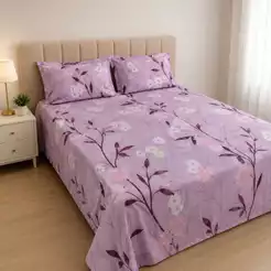 jogo de Lençol Casal 3 Peças com Fronhas – Microfibra 120 Fios Floral