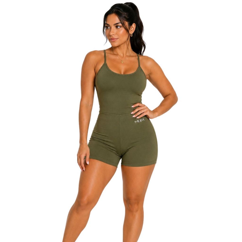 Macaquinho Fitness Feminino Academia Treino Confortável Alta Elasticidade Poliéster