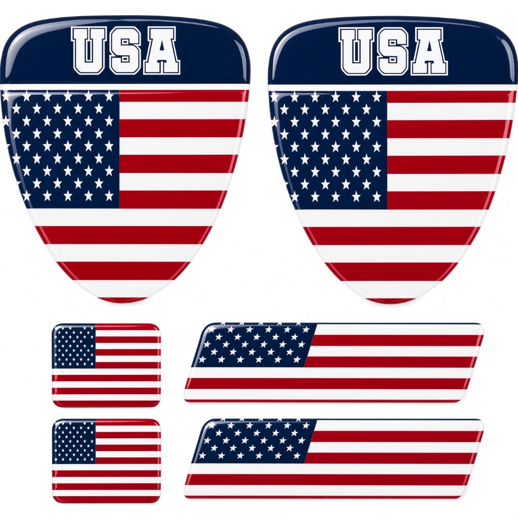 Kit Emblema 3D Escudo Placa Coluna Estados Unidas Resinado 3022