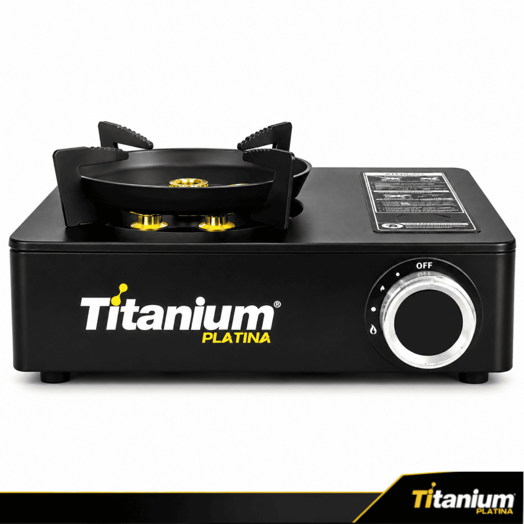 Fogareiro Portátil a Gás para Camping Cozinha Acampamento Titanium Platina · foto 2
