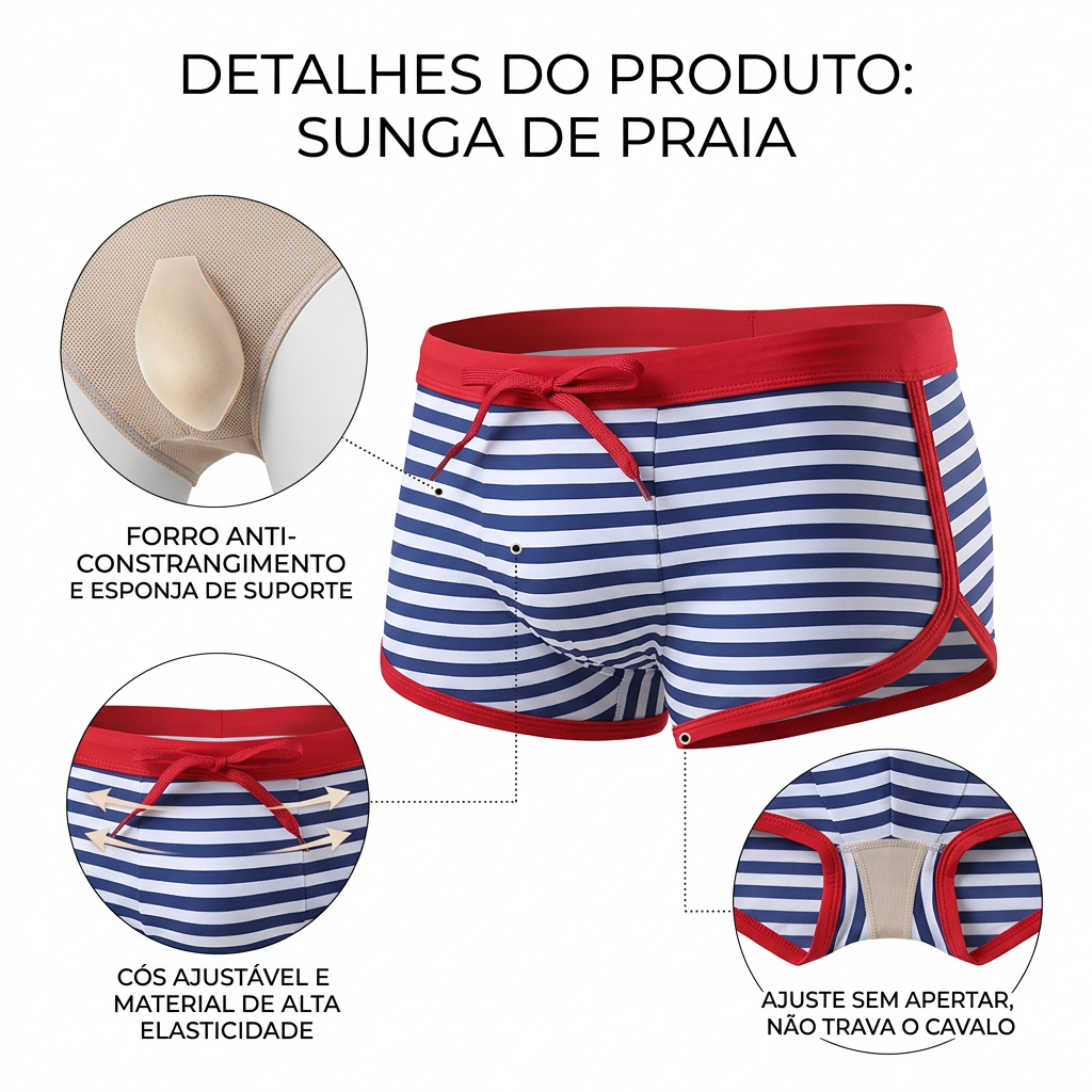 Z&D Lingerie Sungas Masculinas Cuecas Boxers Listras Apertadas U Convexo Respir