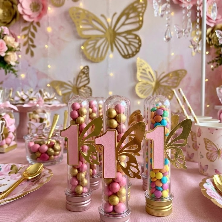Aplique 2D Borboleta com Idade Personalizada | Decoração para Tubete e Lembrancinhas de Aniversário 🦋✨
