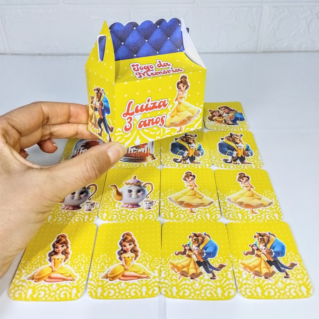 Jogo da memória A BELA E A FERA para lembrancinhas  festa  aniversário infantil  FAZEMOS EM TODOS TEMAS / ENVIO RÁPIDO