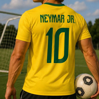 Camiseta Neymar Jr. Brasil Algodão Copa do Mundo 2026 Lançamento Futebol - My Street Store