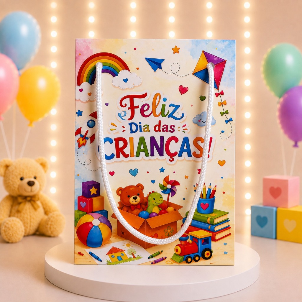 Sacolinha Surpresa Lembrancinha Personalizada Dia das Crianças 4 - Monte em casa