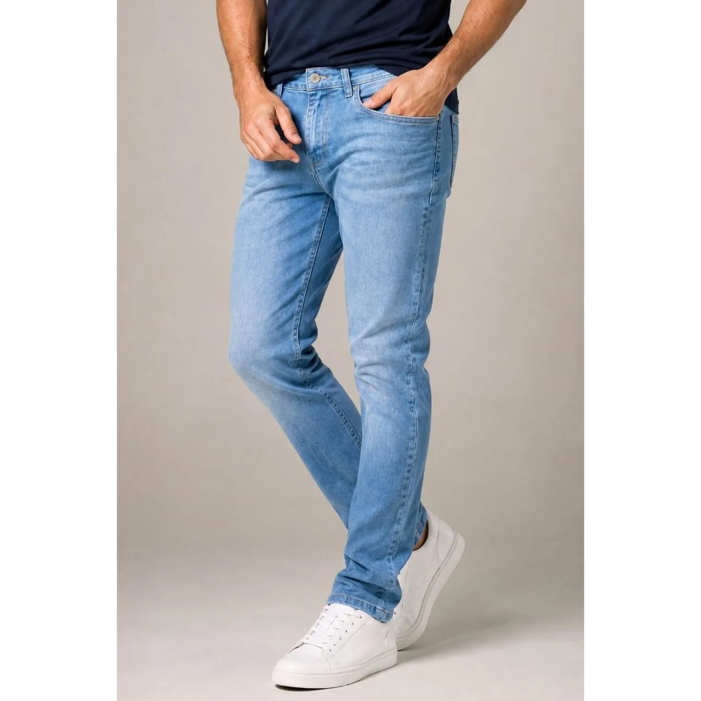 Calça Jeans Slim Masculina Premium Polo Wear Jeans Claro