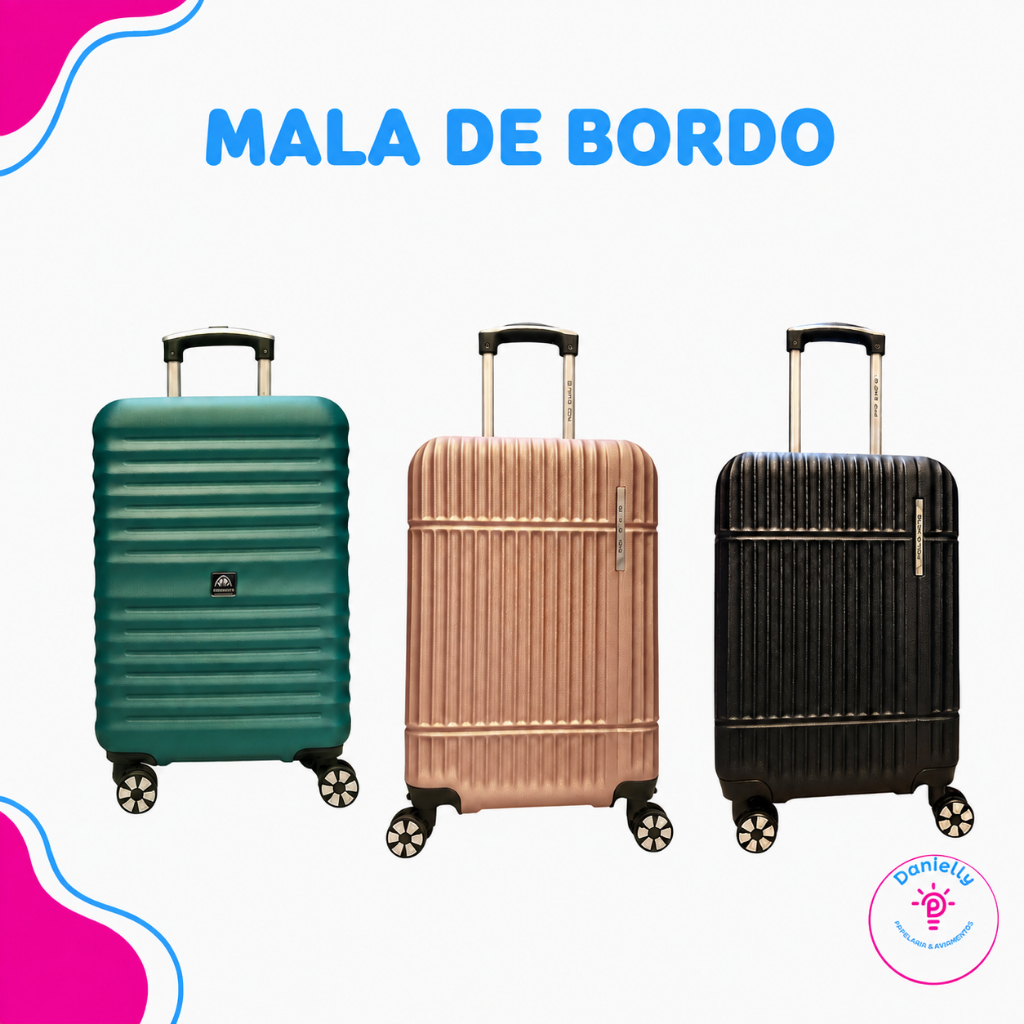 Mala Bordo polo king 10kg ANAC com Rodas Duplas 360° e Cadeado – Viagem Avião