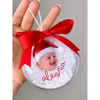 Enfeite De Natal Personalizado Carinhas | Bola De Natal Personalizada | Bolinha De Natal 2 Unidades 3D