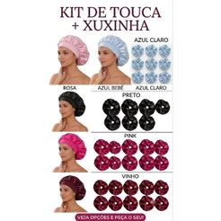 TOUCA DE CETIM + XUXINHA COM FAIXA ANTI-FRIZZ TOUCA PARA DORMIR, PARA TODO TIPO DE CABELO MODA FEMININA