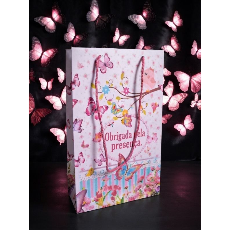 Sacolinha jardim encantado - Surpresa Personalizada - Papel Fosco - Lembrancinha/ vários temas