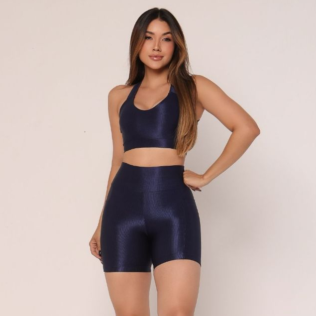 Conjunto Fitness Feminino | Short com Bolso Profundo + Top Para Academia Treino Corrida