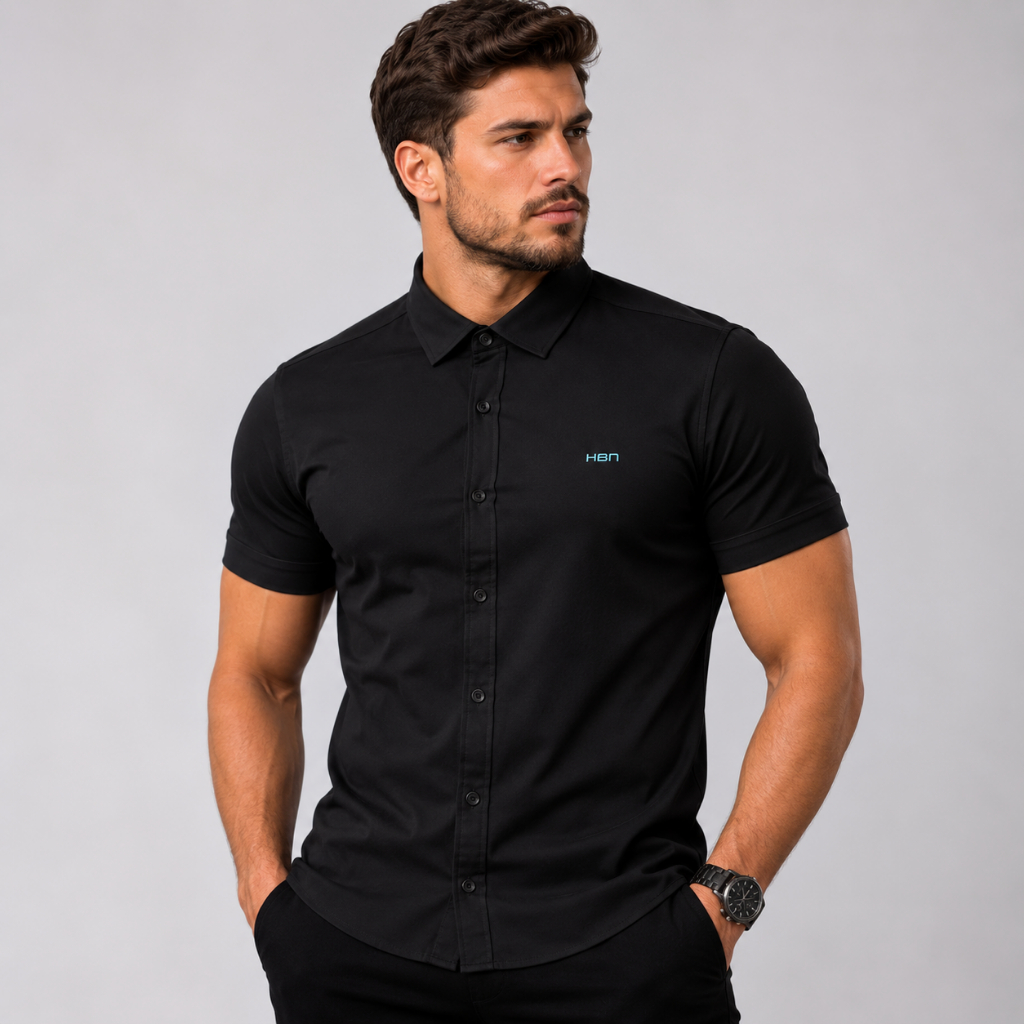 Camisa Masculina de Viscose com Elastano Confortável