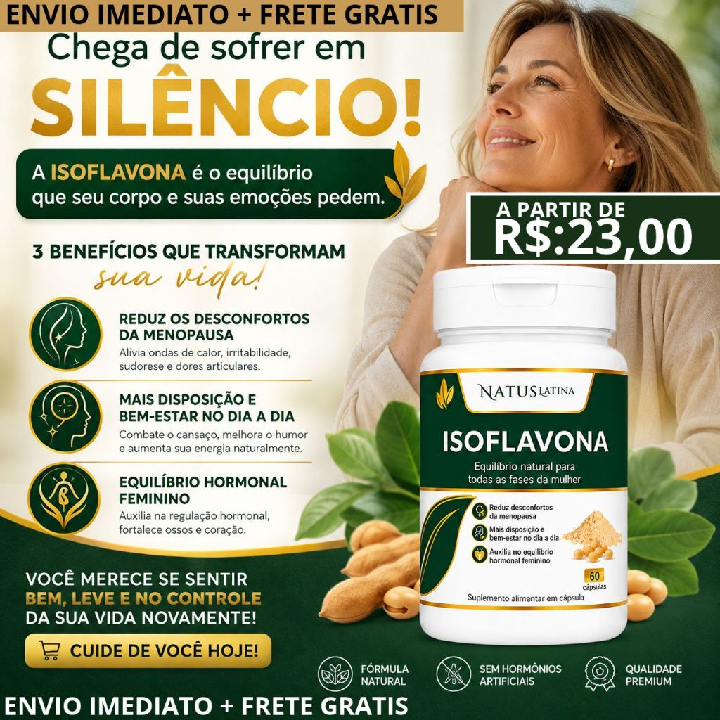 Isoflavona Concentrada – Saúde Feminina Completa 60 cáps | Menopausa e TPM