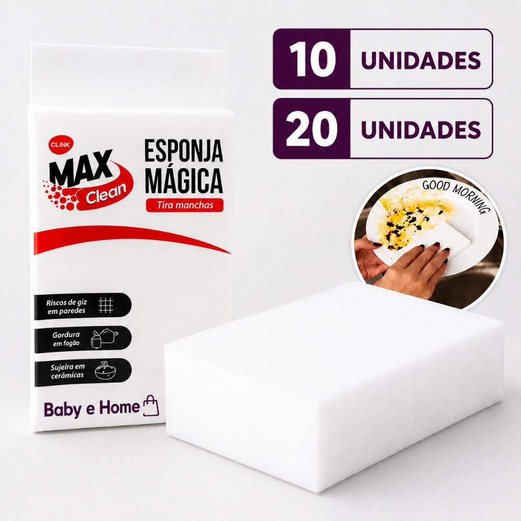 Kit 10/20 Esponjas Mágica Para Limpeza Branca Sapatos Paredes Multiuso