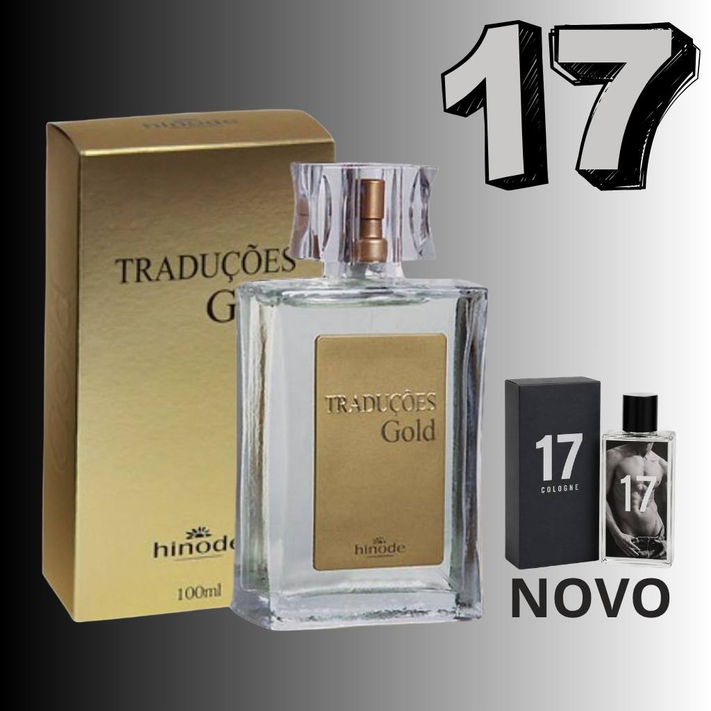 Perfume Masculino Gold Nº 17 Traduções Hinode - 100ml/50ml Aromático Fougere - Aroma Moderado - Nova Embalagem