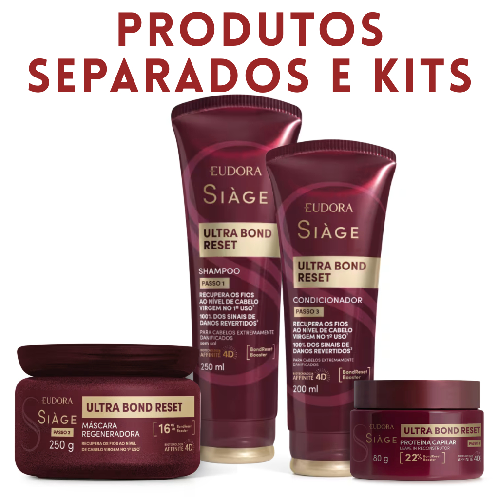 Siàge Ultra Bond Reset Eudora - Escolher - Shampoo, Condicionador, Máscara Capilar e Proteína
