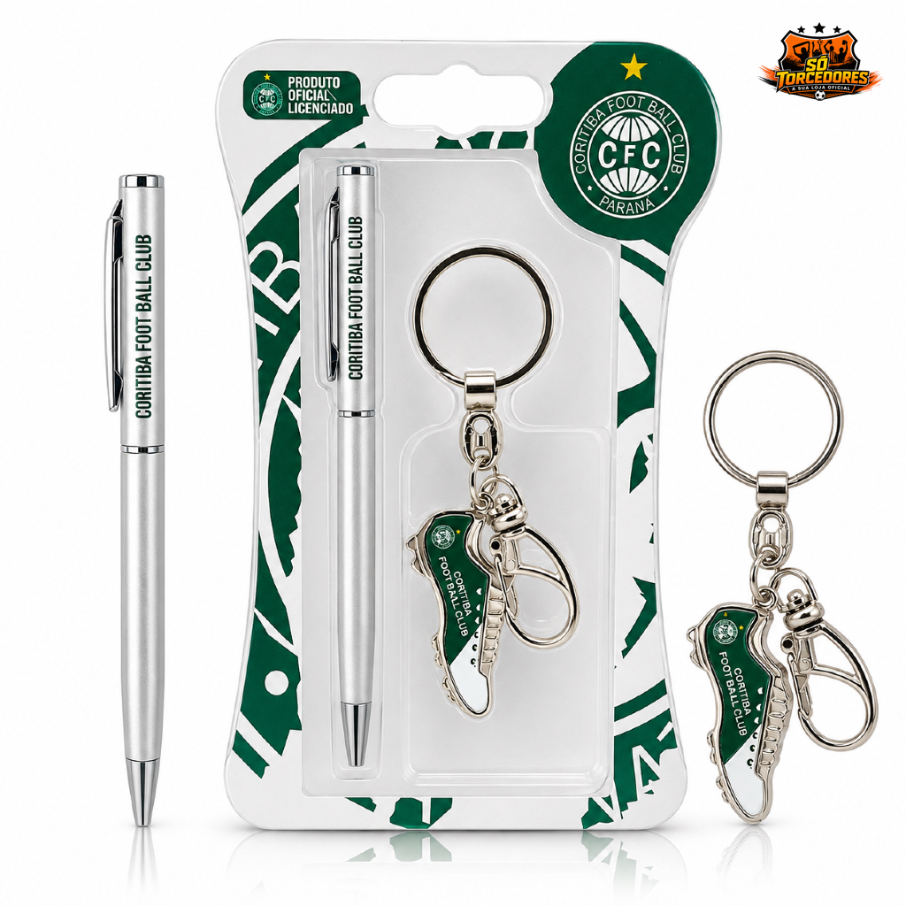 KIT CORITIBA OFICIAL CANETA E CHAVEIRO CHUTEIRA