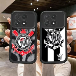Capinha capa de silicone macia preta anti‑queda estampa para Poco X6 Pro DL346