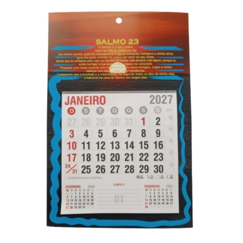 Calendário Salmo 23 2027 2028