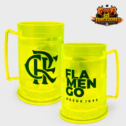 Caneca Flamengo Oficial 300ml Amarela – Brasil Torcedor - Peça exclusiva