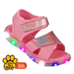 Papete Infantil Menina Klin com LED Anatômica Palmilha em Eva Ultra Leve - Rosa