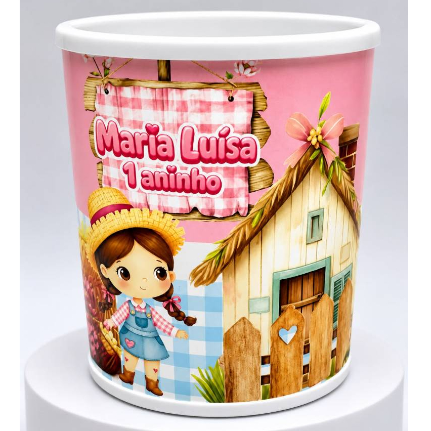 Kit Mini cofrinho personalizado 7×6- Lembrancinha de maternidade/chá de bebê/Aniversário/fazendinha