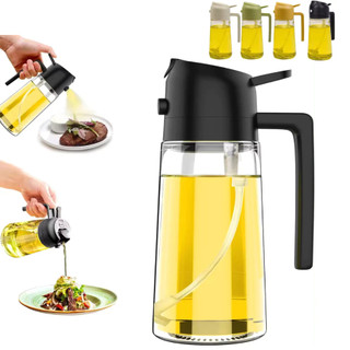 Borrifador de Óleo Spray 470ml Pulverizador de Azeite Vinagre 2 em 1 Vidro para Cozinha A…