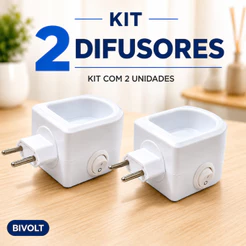 Kit 2 Difusores Elétricos Bivolt 30ml Aromatizador de Ambiente Para Casa Quarto Sala Difusor de Aromas