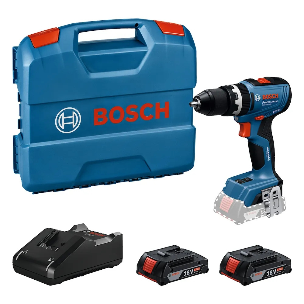 Parafusadeira Furadeira GSB 18V-65 com 2 Baterias e Carregador BOSCH