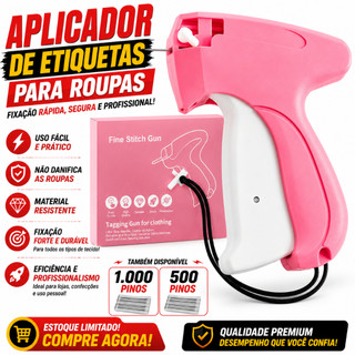Kit Etiquetadora Aplicador de Etiquetas Tag Pinos Plásticos p Roupas e Tecidos