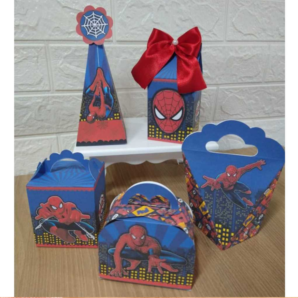 Kit Festa Homem Aranha Personalizado | Lembrancinhas Infantil | Só um Bolinho | Aniversário Menino | Festa Infantil