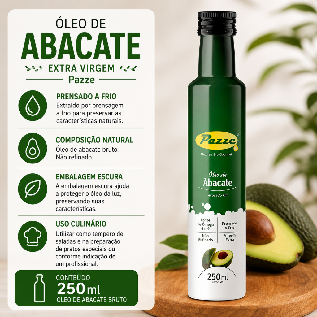 Óleo de Abacate Extra Virgem Pazze 250ml