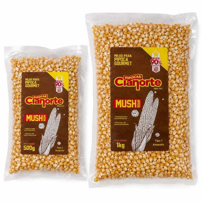 🌽 MILHO PARA PIPOCA GOURMET CIANORTE 500G / 1KG – TIPO 1 AMARELO – PIPOCA GOURMET