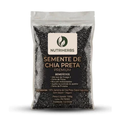 Semente de Chia Preta Premium 200 g, 500g e 1 kg NutriHerbs