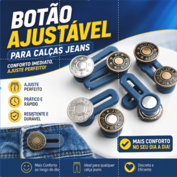 Botão Ajustável Para Calça Jeans | Extensor De Cintura Sem Costura Unissex Ajuste Perfeito