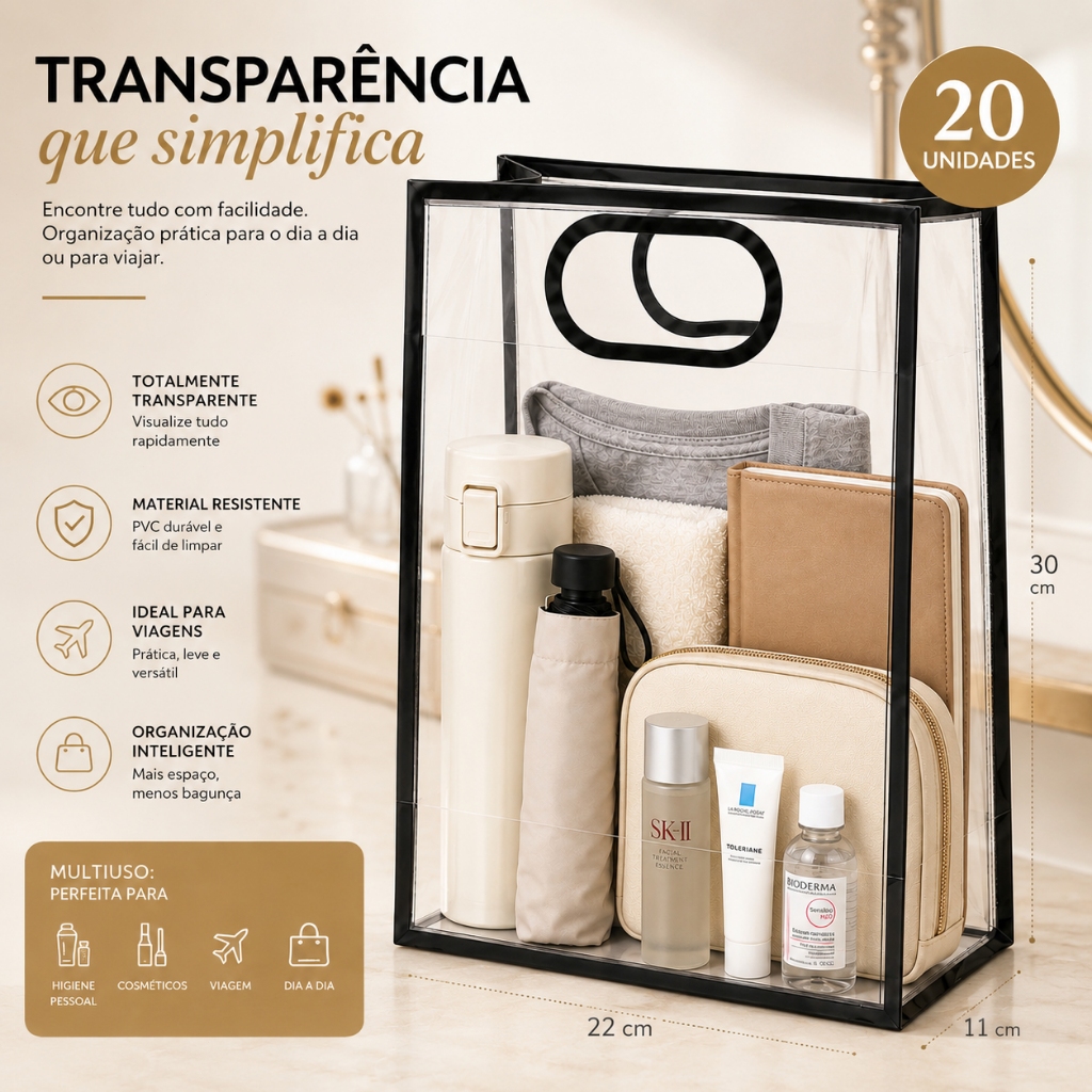 Kit 20 Sacola de presente Fosca 22*30*11cm 18*26*8cm 15x24x8 Presente