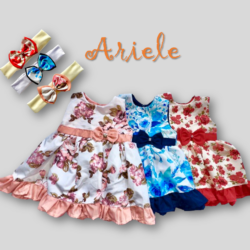 Vestido Infantil Bebê Menina Ariele Roupas Algodão