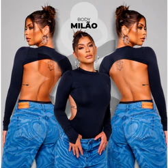 Body Milão Manga Longa Feminino Aberto Nas Costas Com Recorte Suplex Premium Moda Gringa