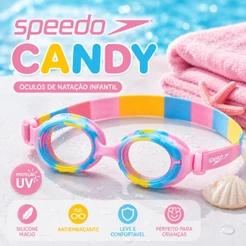 Óculos de Natação infantil Speedo Candy Original Antiembaçante com Proteção UV e Confortavel kids