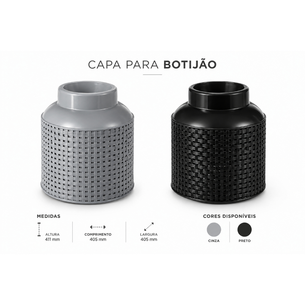 Capa Para Botijão De Gás Reforçada Rattan Plástico Proteção TOY